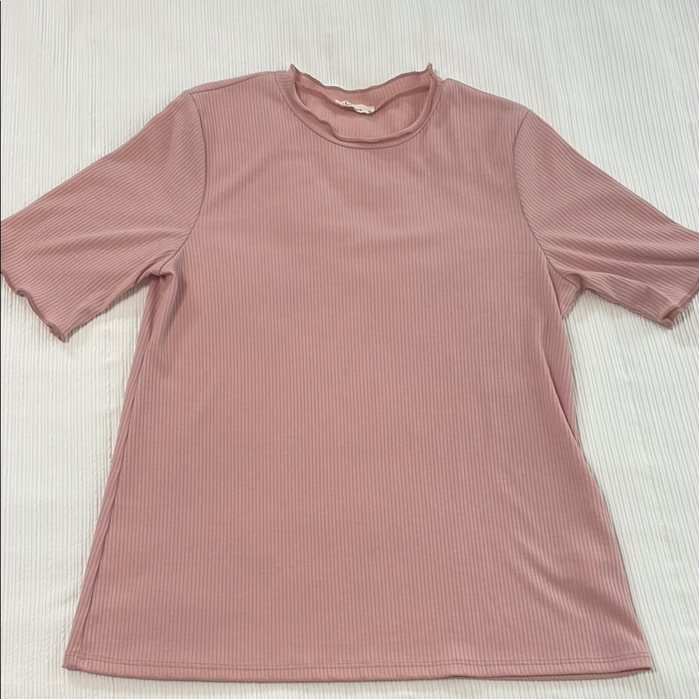 Fitted Pink Short Sleeve T-Shirt